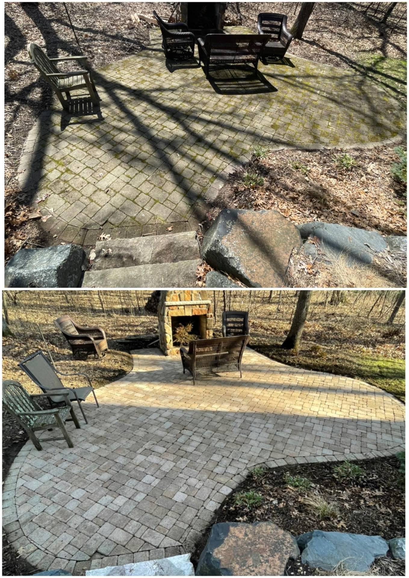 Paver patio moss removal
