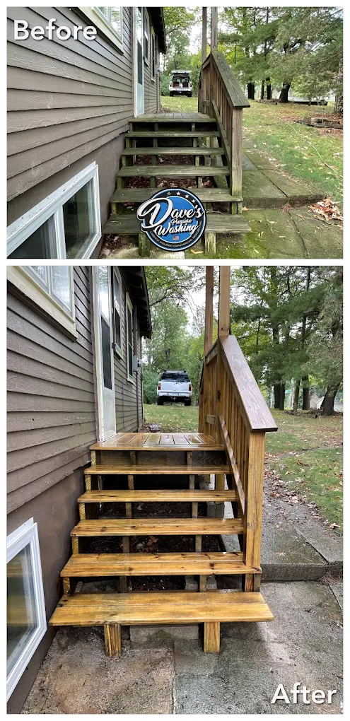 Wood steps cleaned & restored